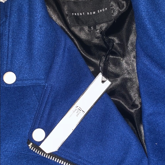 Blue wool Biker Jacket - Picture 2 of 5